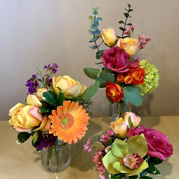 Party Favors - Set of 3 - Silk Floral Clusters