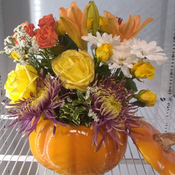 Pumpkin full o' flowers