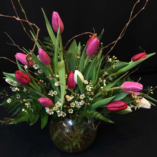 Tulip willow bowl for Valentine's Day