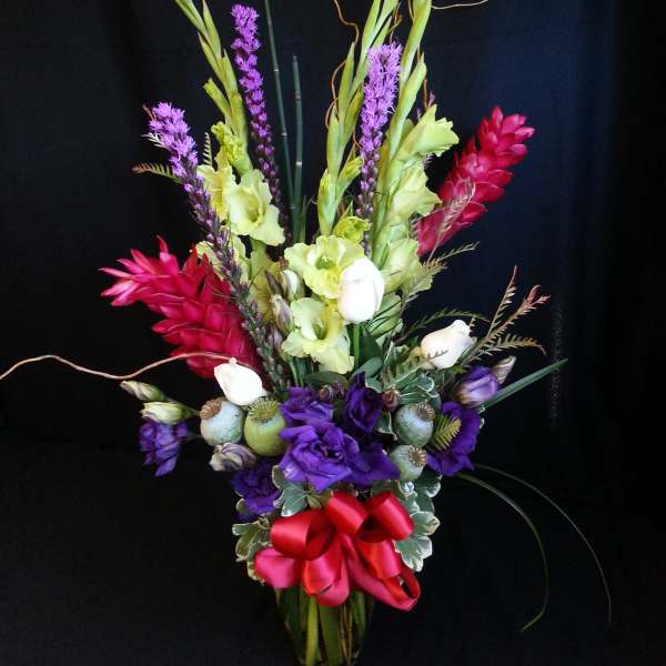 Tall Mix with Roses and Red Ginger