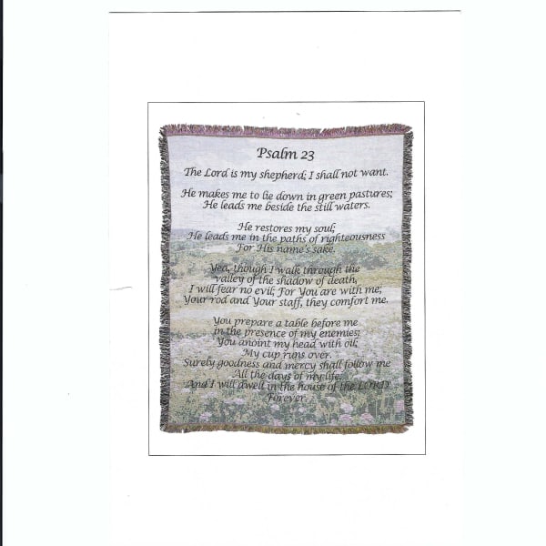 Memorial Tapestry Throw "Psalm 23rd"