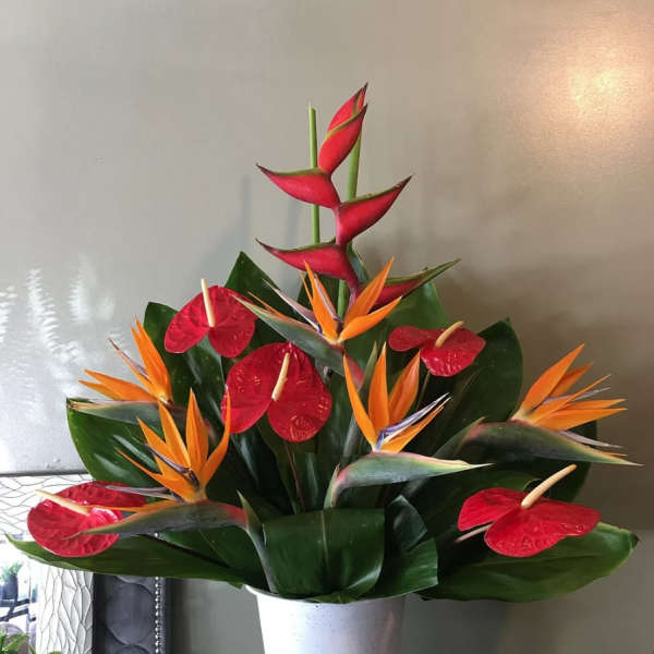 #78 TROPICAL MIX ALTAR ARRANGEMENT