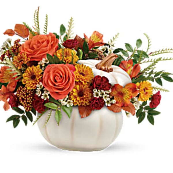 White pumpkin arrangement