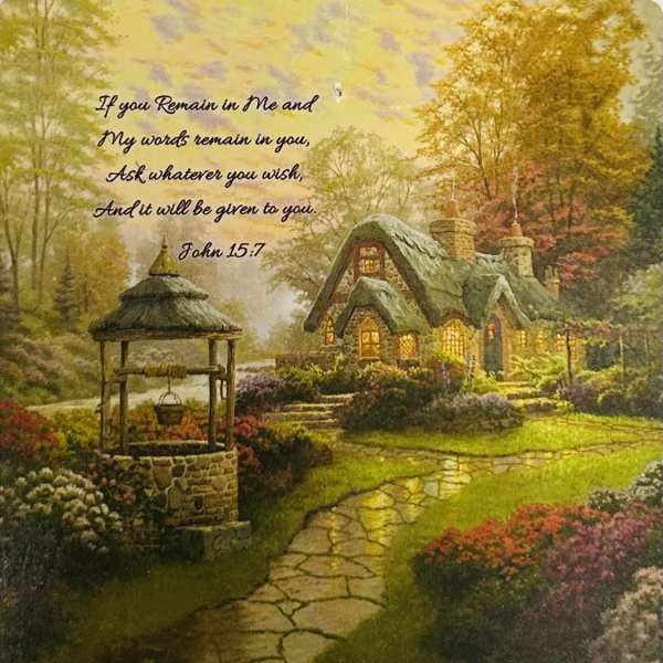 If You Remain in Me John 15:7 Tapestry Throw