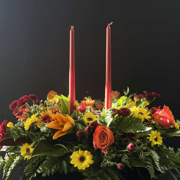 Gratitude Centerpiece with Gold Pumpkin