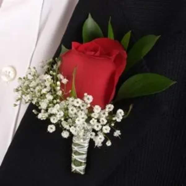 RED ROSE BOUTONNIERE