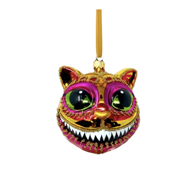 Cheshire Cat Ornament - Pink + Orange