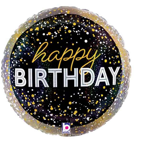 Happy birthday Glitter Holographic Mylar
