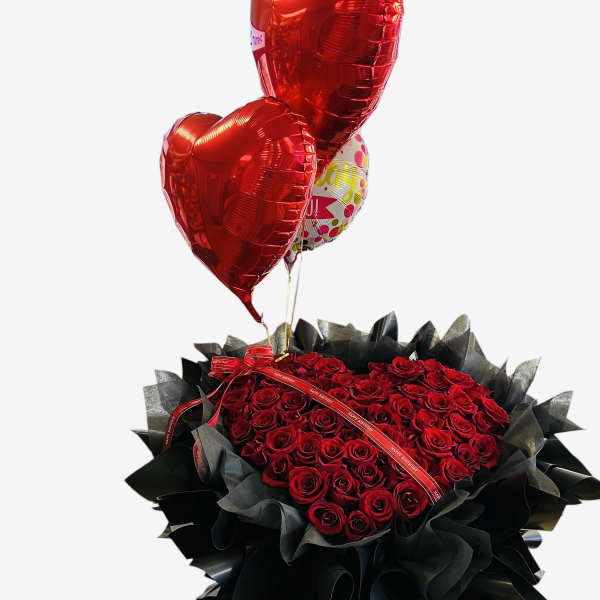 66 stems heart shaped bouquet