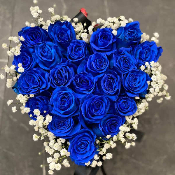 For Him: Midnight Blue Rose Heart