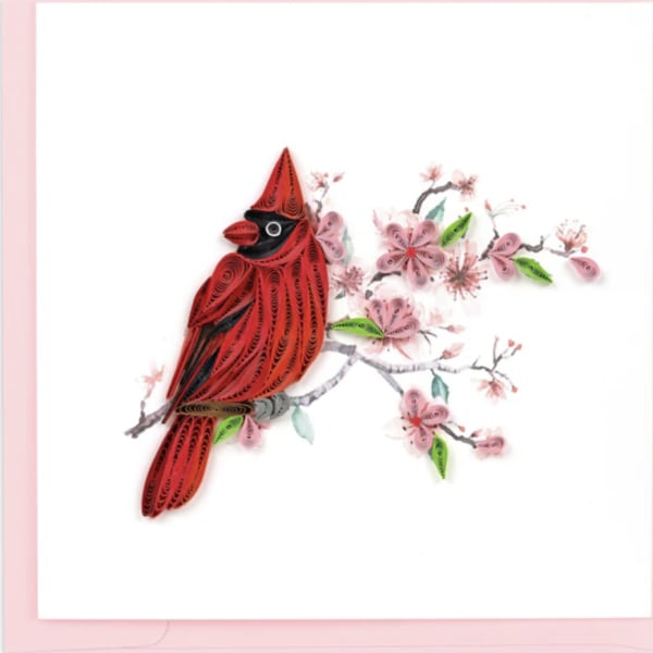 Cardinal & Cherry Blossom Greeting Card