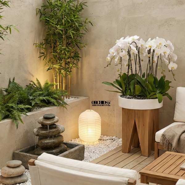 White Phalaenopsis Orchid – Polished Interior Accent
