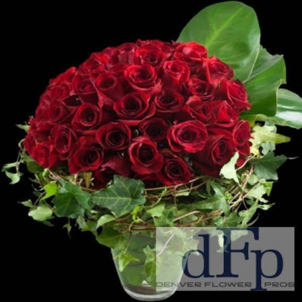 2 dozen Red Rose Bowl Arrangement
