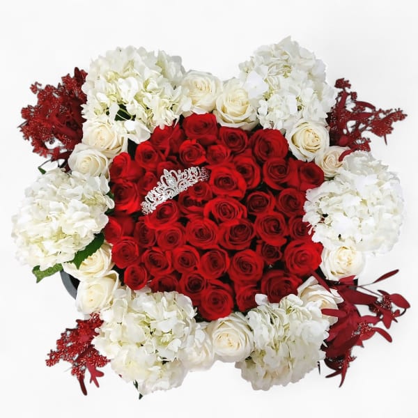 6 Dozen Luxe Rose Ramos With Rhinestone Tiara