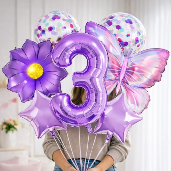 Butterfly 3rd Birthday Balloon Bouquet