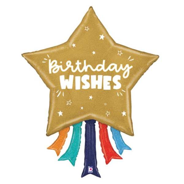 Jumbo Birthday Wishes Mylar Star