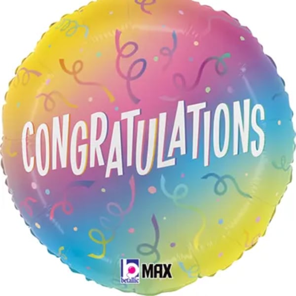 Congratulations Streamers Mylar Balloon