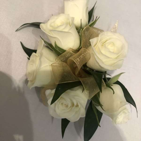 White rose corsage