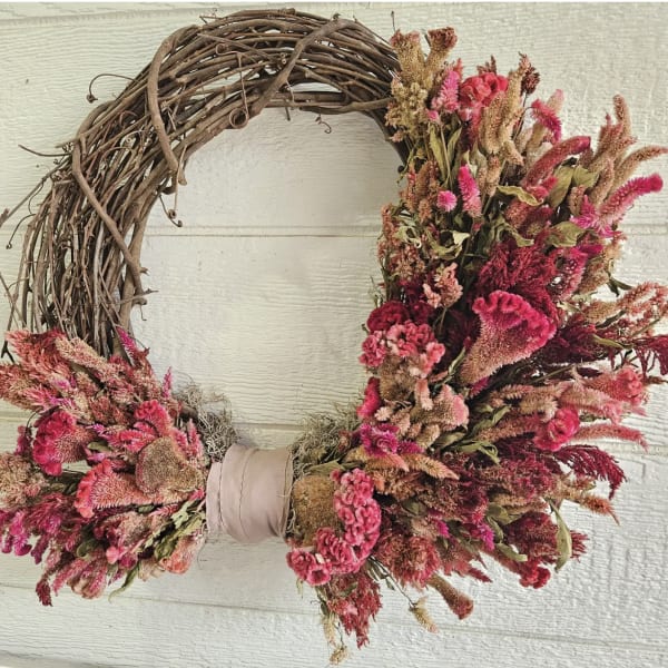 Celosia Grapevine Wreath