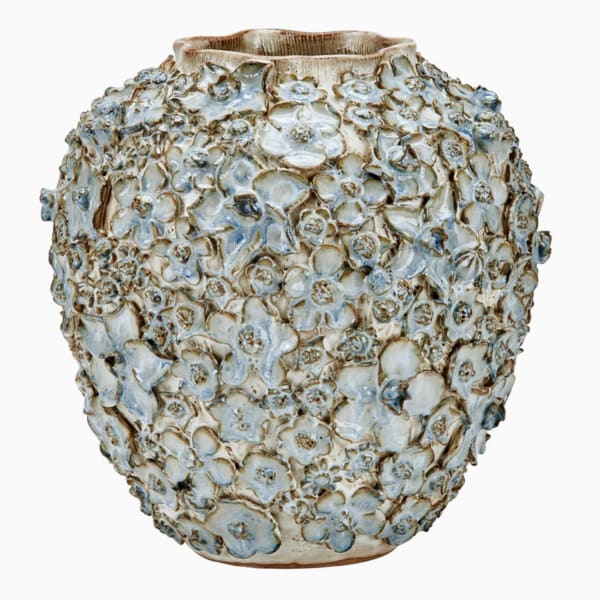 Bouquet De Fleurs Design Blue &Cream Vase