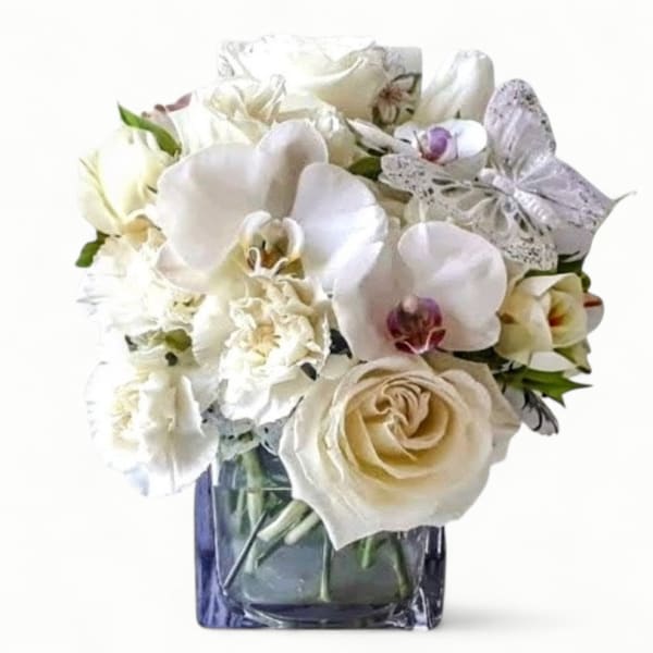 All White Condolences Beautiful Bouquet Designer's Choice