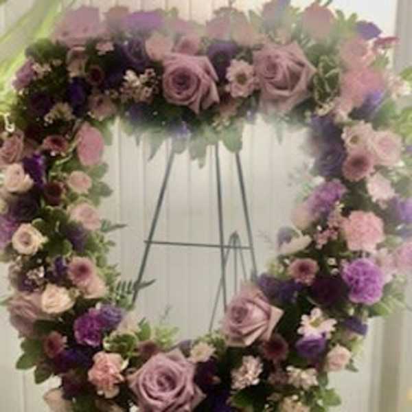 Lavender heart wreath