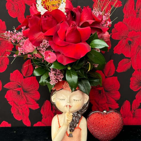 Girl in Love: with heart shaped clutch