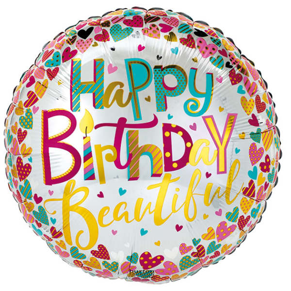 17" Happy Birthday Beautiful Mylar