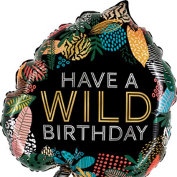 Jumbo Tropical Leaf Wild Birthday Mylar