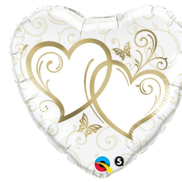 18" Gold Hearts Mylar