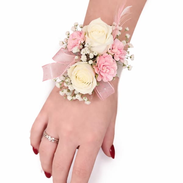 Pink an White Darling Wristlet