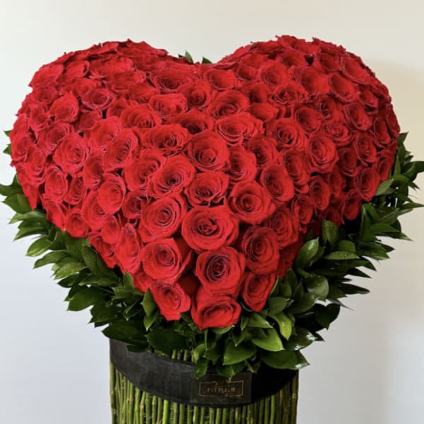Red Heart Vase of Affection