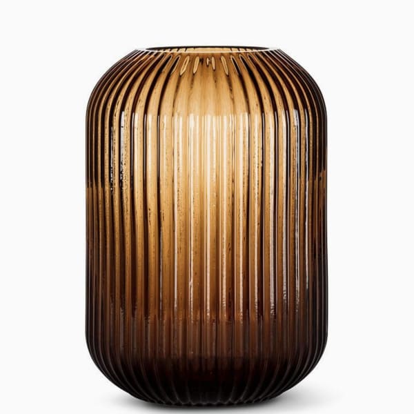 Medium Ridge Capsule Vase - BROWN