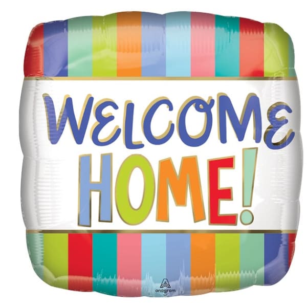 17" Striped Welcome Home Mylar