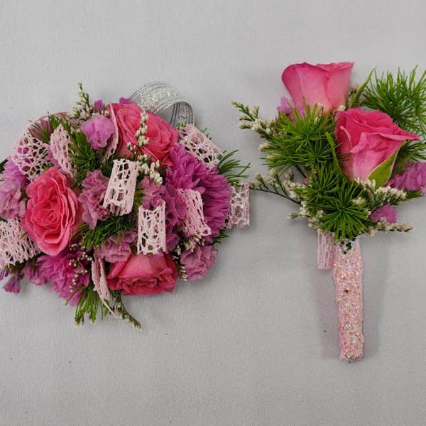 Barbie Boutonniere and Wristlet Set