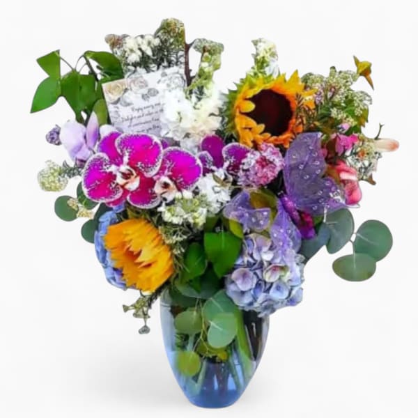 Designer's Choice Loose Style Tall Garden Bouquet | Haddonfield Delivery