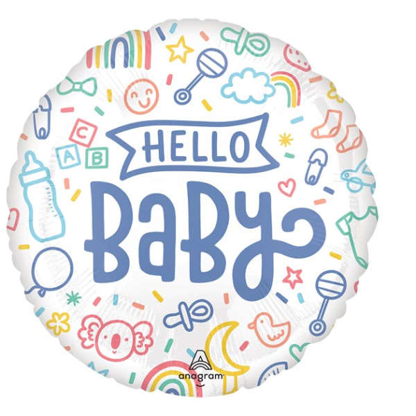 17" Silly Shapes Hello Baby Mylar