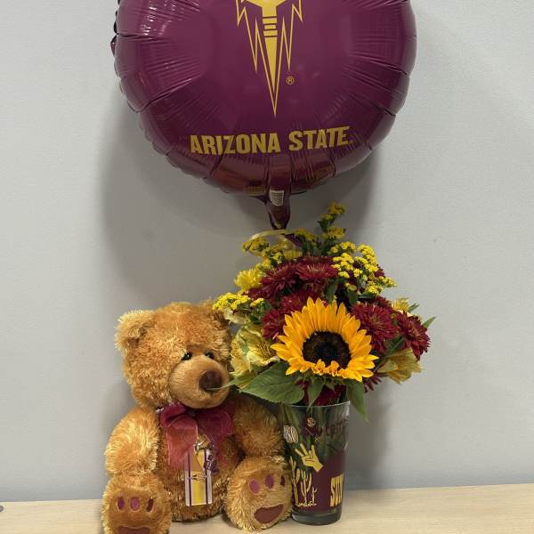 ASU Floral Glass & Bear Trio