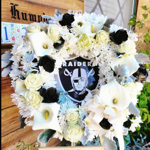 Raider's Standing Funeral Wreath