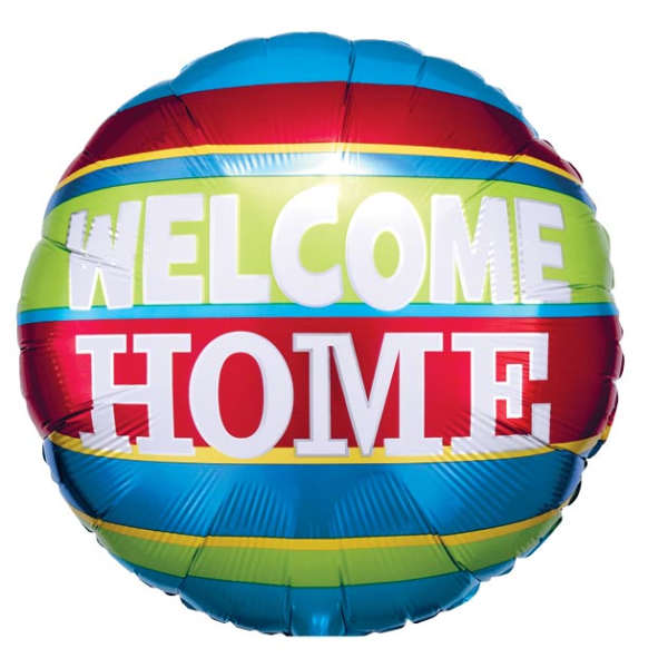 18" Striped Welcome Home Mylar