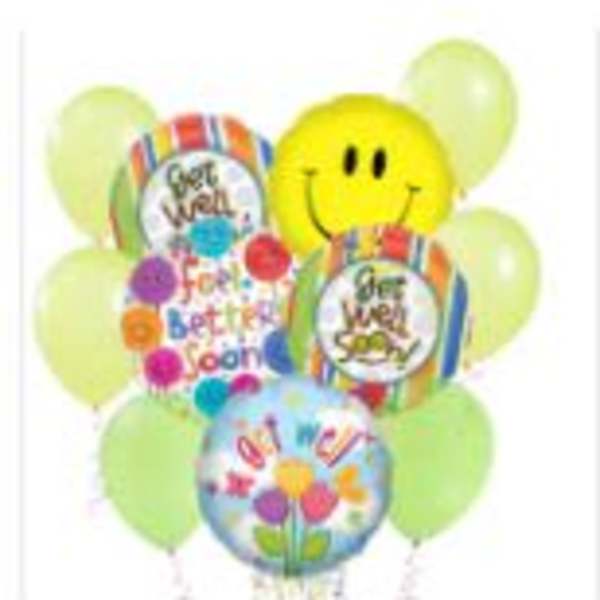 Get Well Mylar Balloon Bunch- Assorted