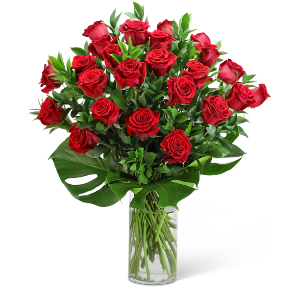 Red Roses with Modern Foliage (24)
