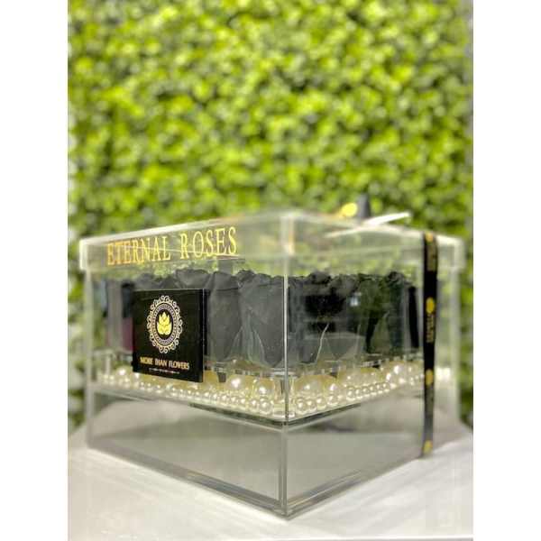 Eternal Roses Acrylic Box (16 Roses) - Black
