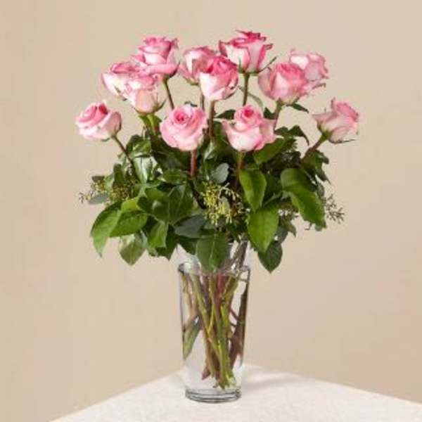 The Long Stem Pink Rose Bouquet