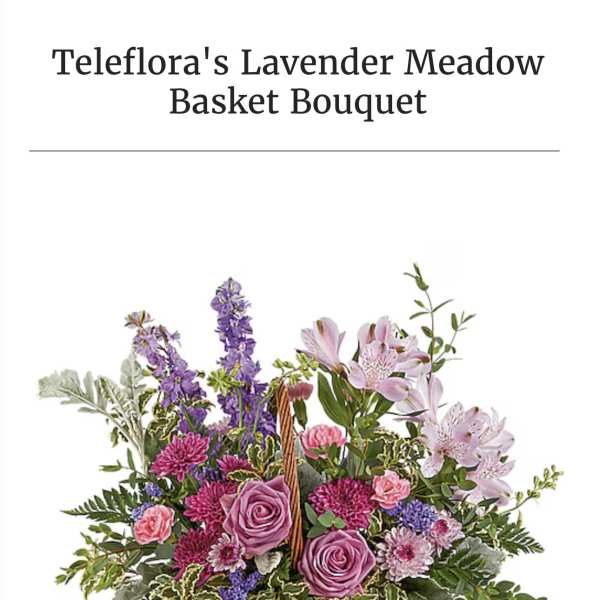 Lavender Meadow basket bouquet