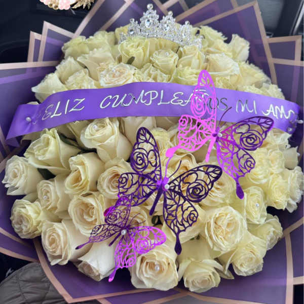 buchon de rosas blancas