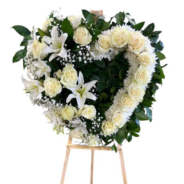 Heart shaped funeral arrangement