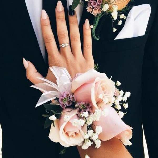 Pink prom corsage & Boutonniere set.