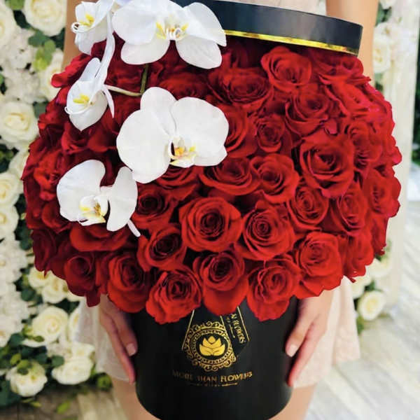 75 Roses Hat Box - Red