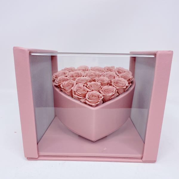 Heart Box with Pink Roses
